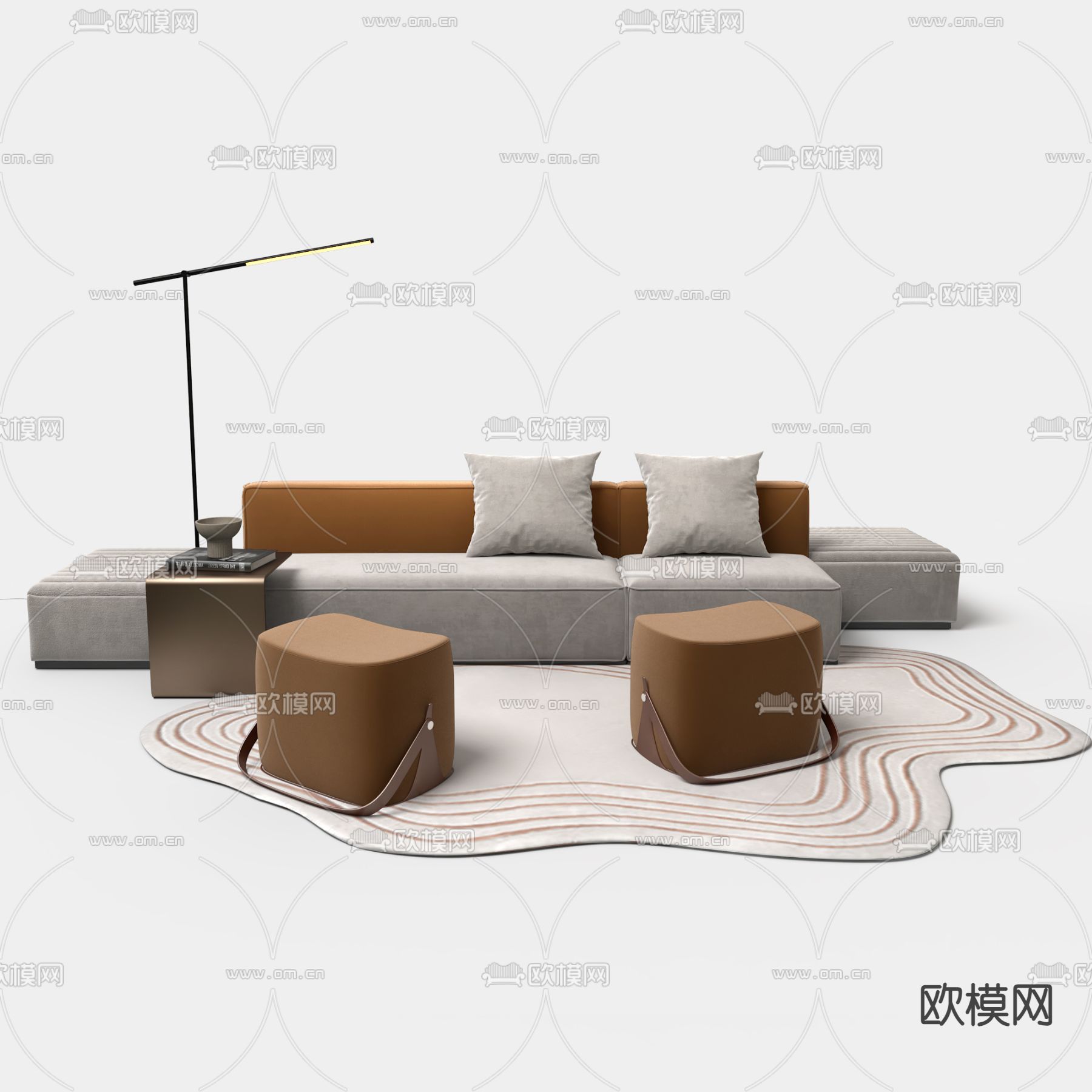 公共沙发 卡座沙发 双靠沙发3d模型下载