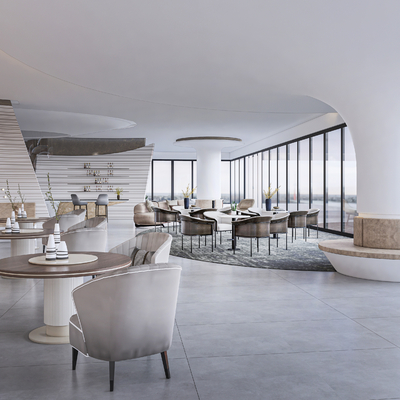  售楼处休息区 洽谈区 接待区su模型 