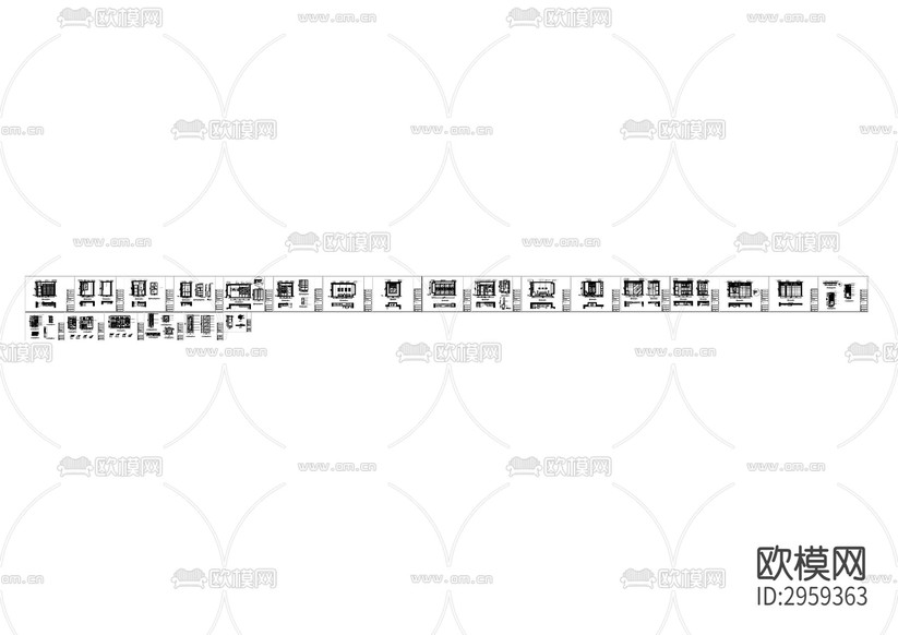 新中式風格平層cad施工圖下載(渲染圖4)