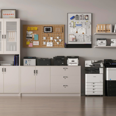  打印机 文件柜 复印机su模型 