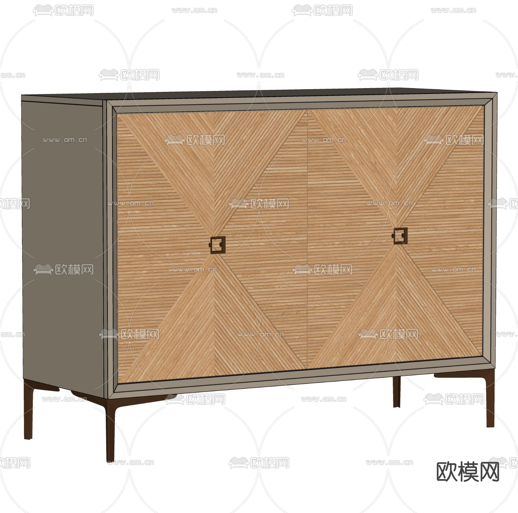 现代玄关柜 鞋柜 端景柜su模型下载（渲染图2）