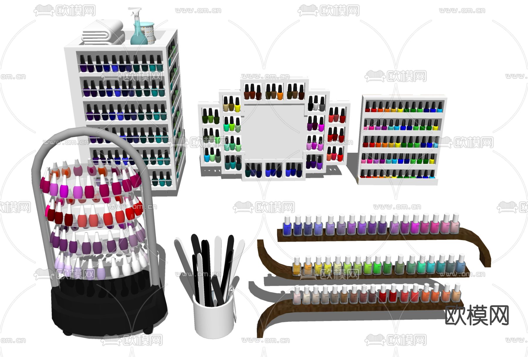 指甲油 美甲器材su模型下载