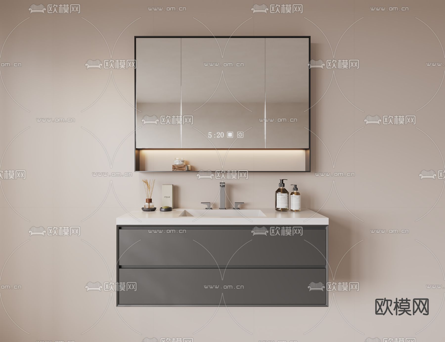 浴室柜 洗手盆 洗手台3d模型下载