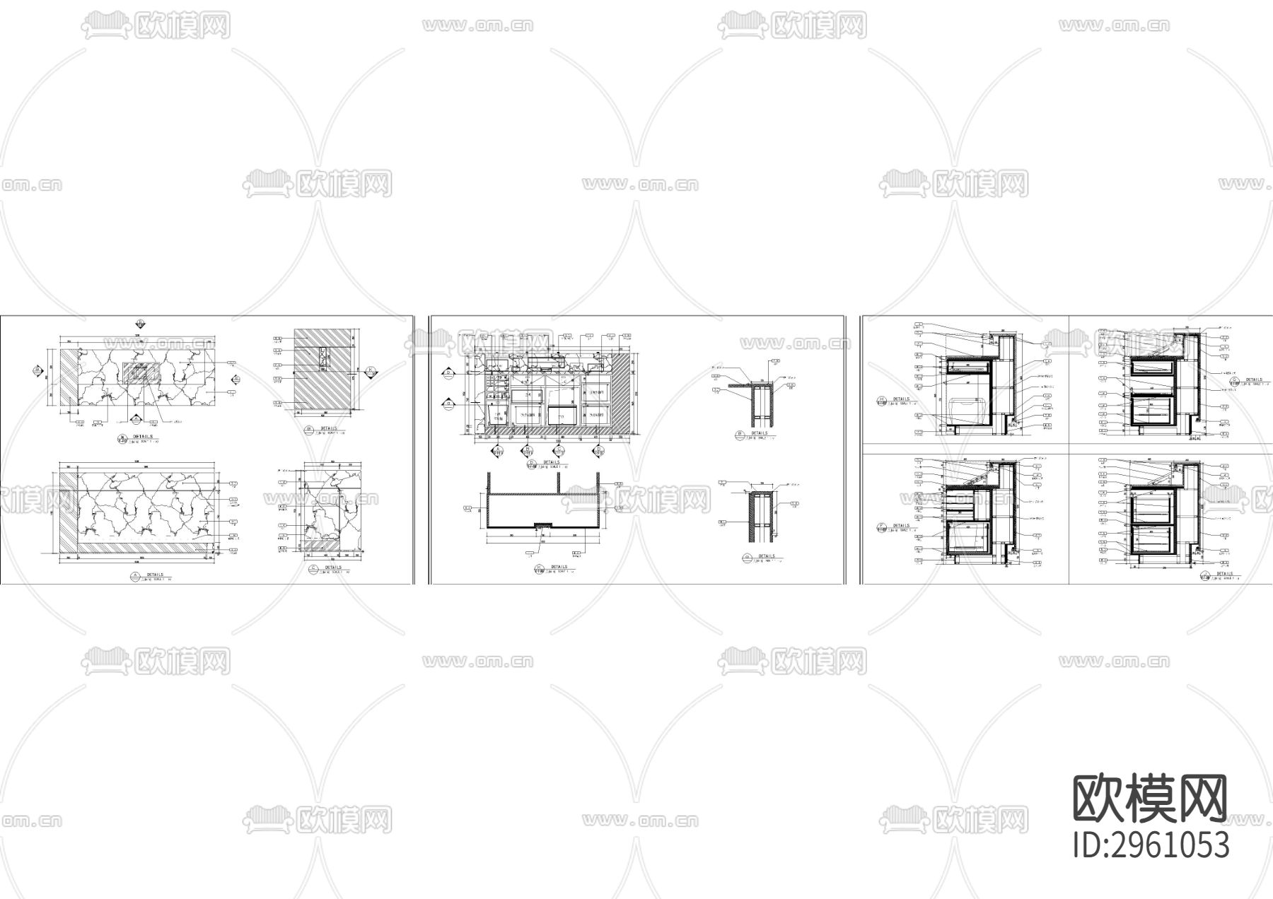 酒店收银台cad大样图下载（渲染图4）
