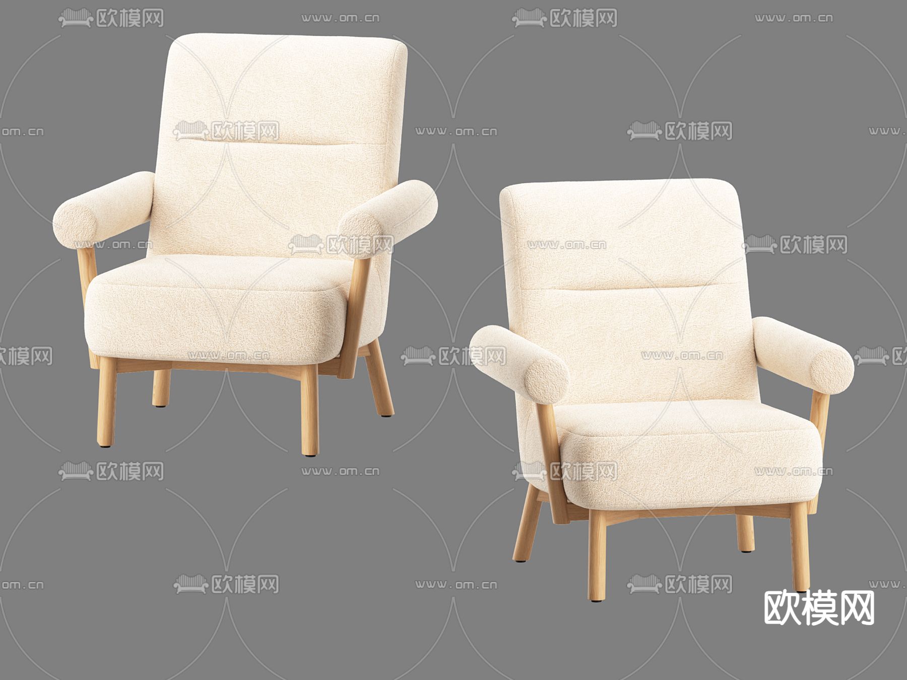 北欧休闲沙发3d模型下载