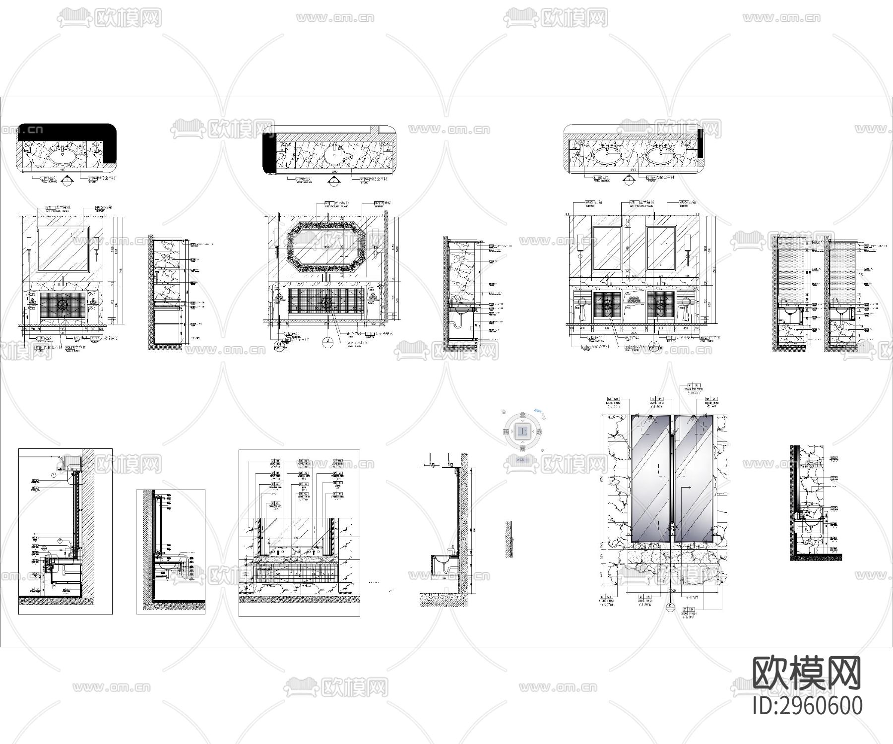 卫生间cad施工图下载（渲染图9）