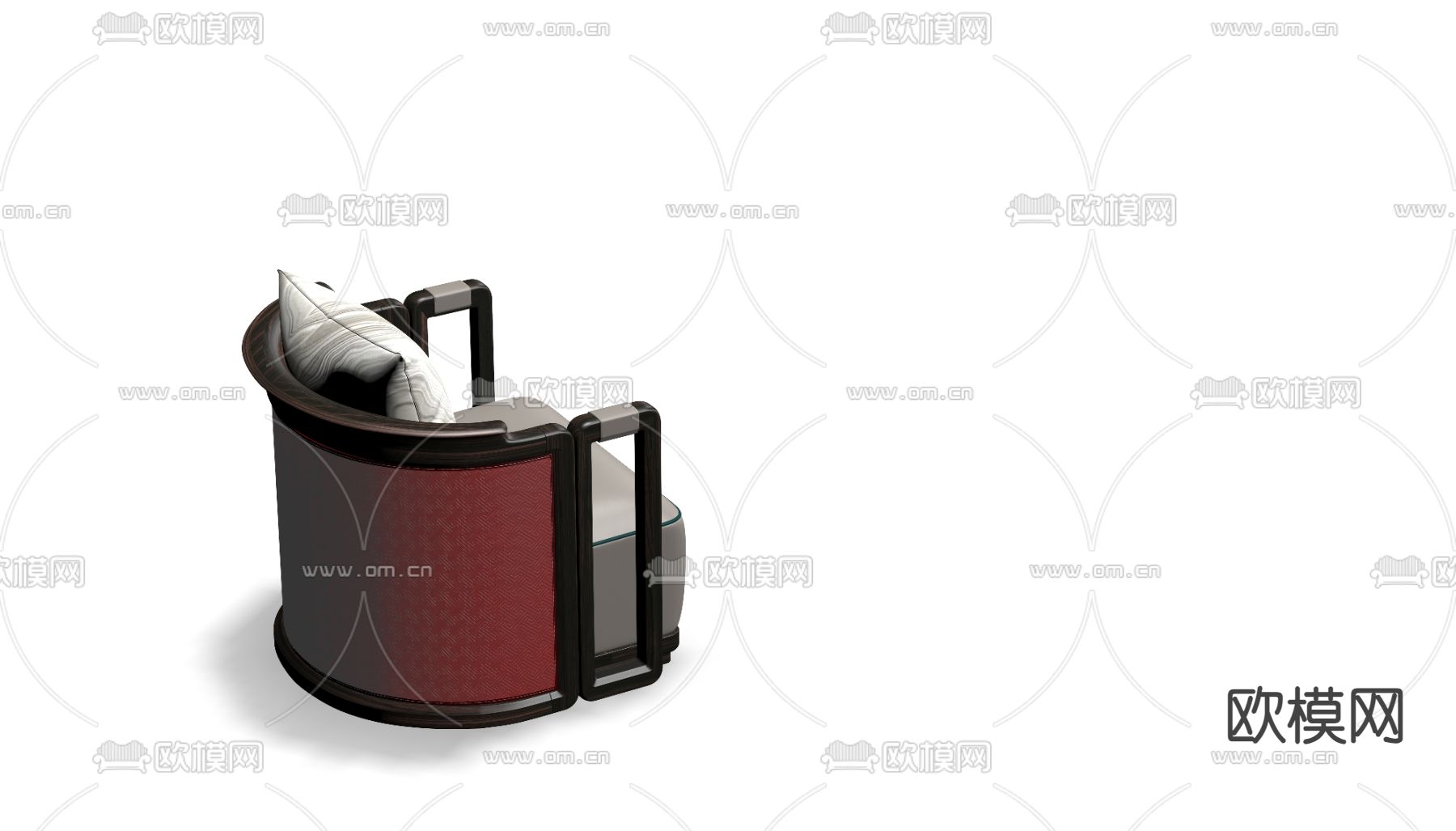 新中式沙发 单人沙发3d模型下载（渲染图2）