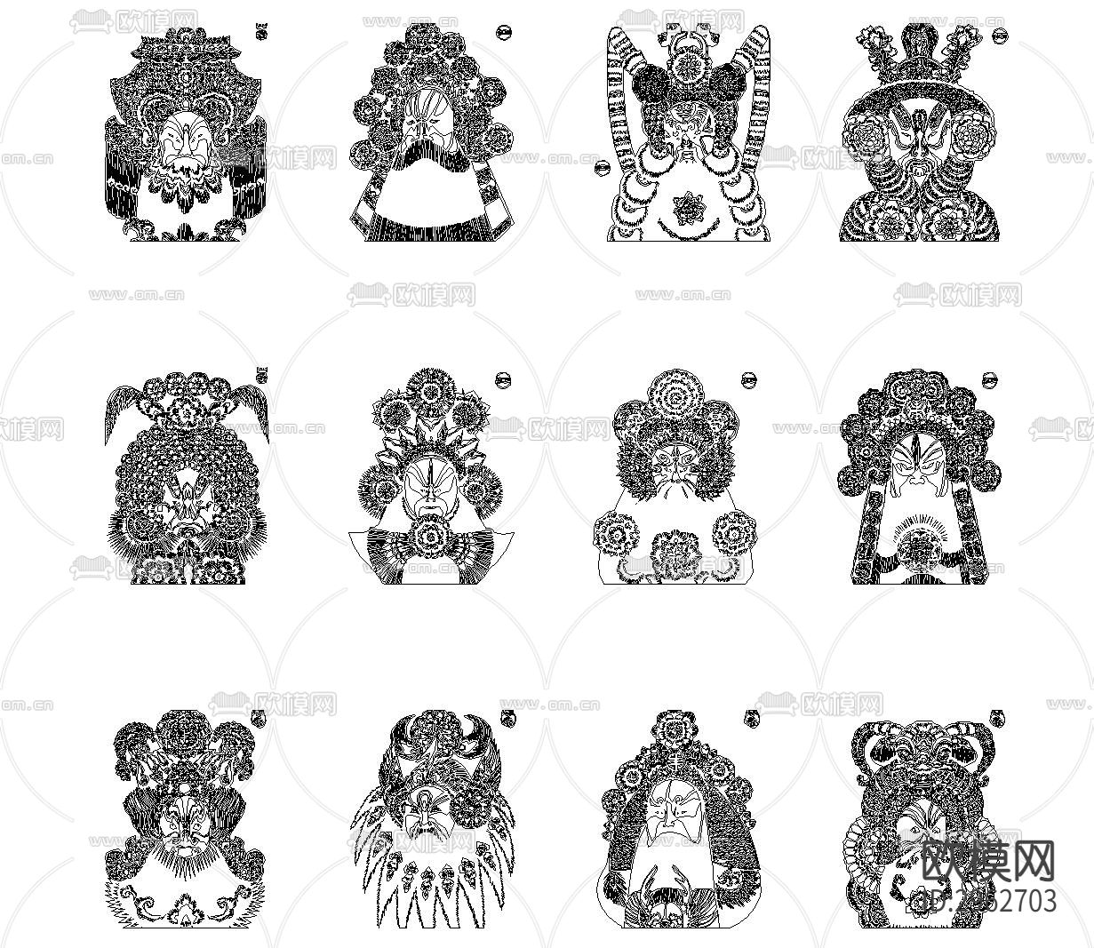 脸谱CAD图库下载（渲染图5）