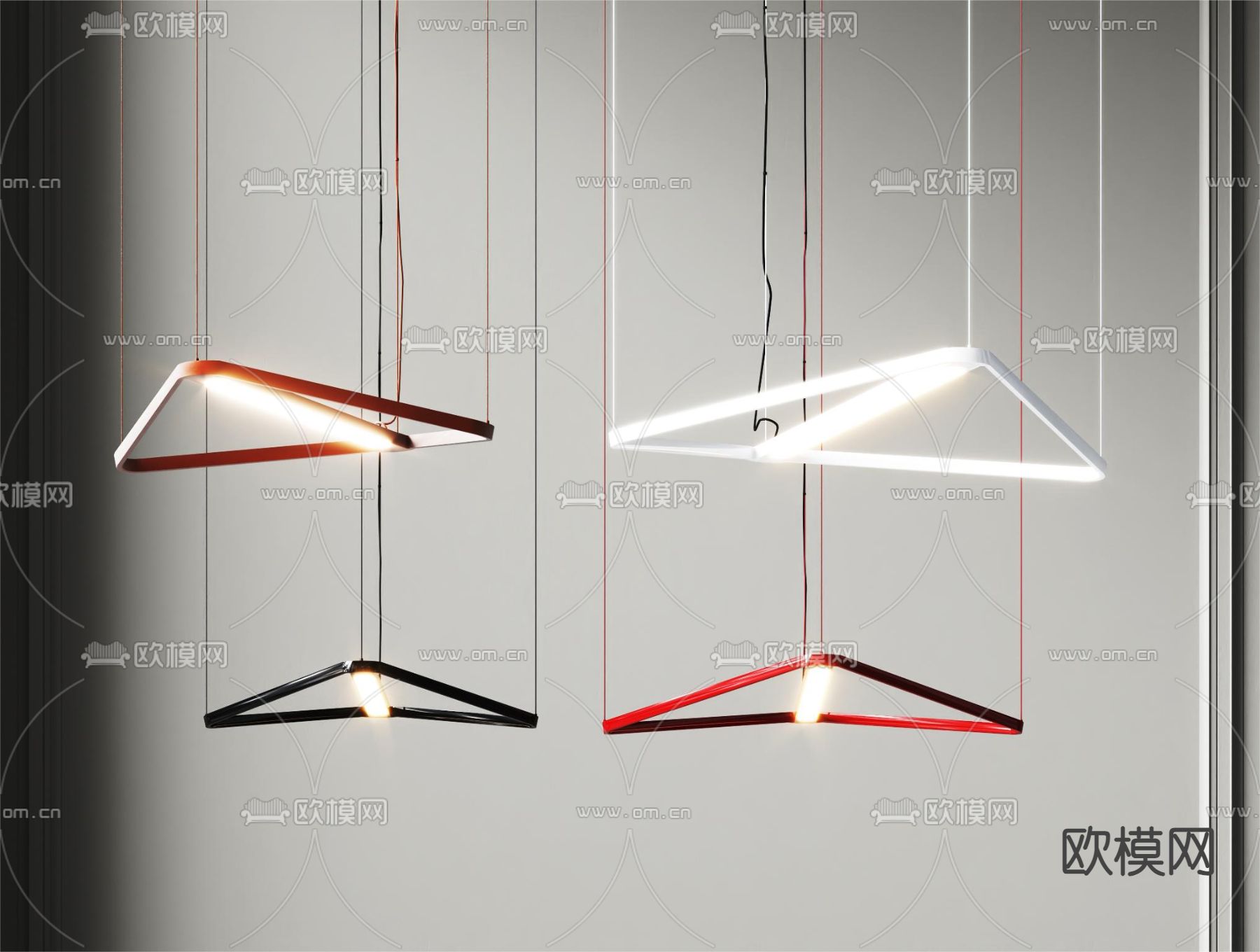 办公吊灯 创意吊灯3d模型下载