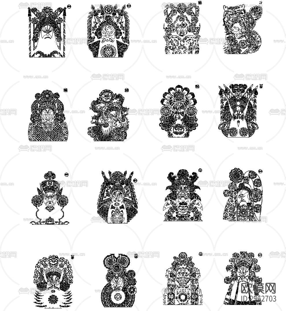 脸谱CAD图库下载（渲染图7）