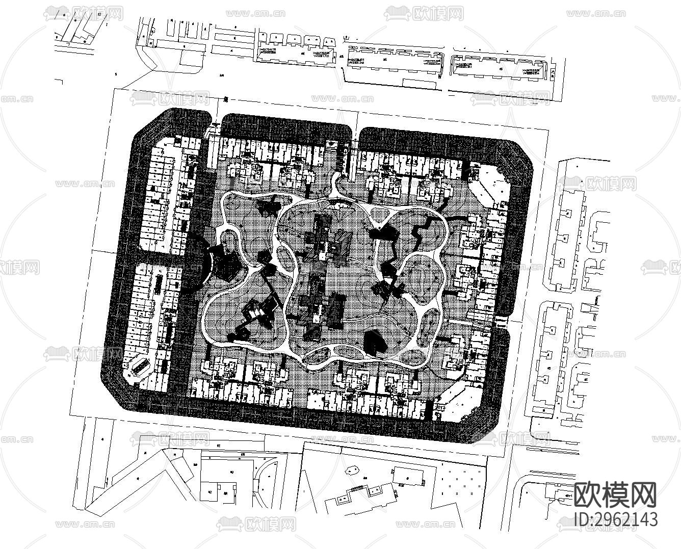 示范区植物景观CAD平面图下载（渲染图5）