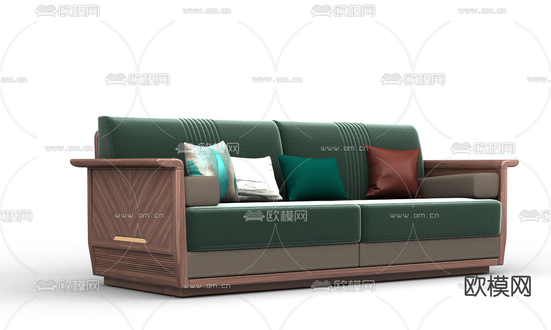 新中式沙发 双人沙发3d模型下载（渲染图2）