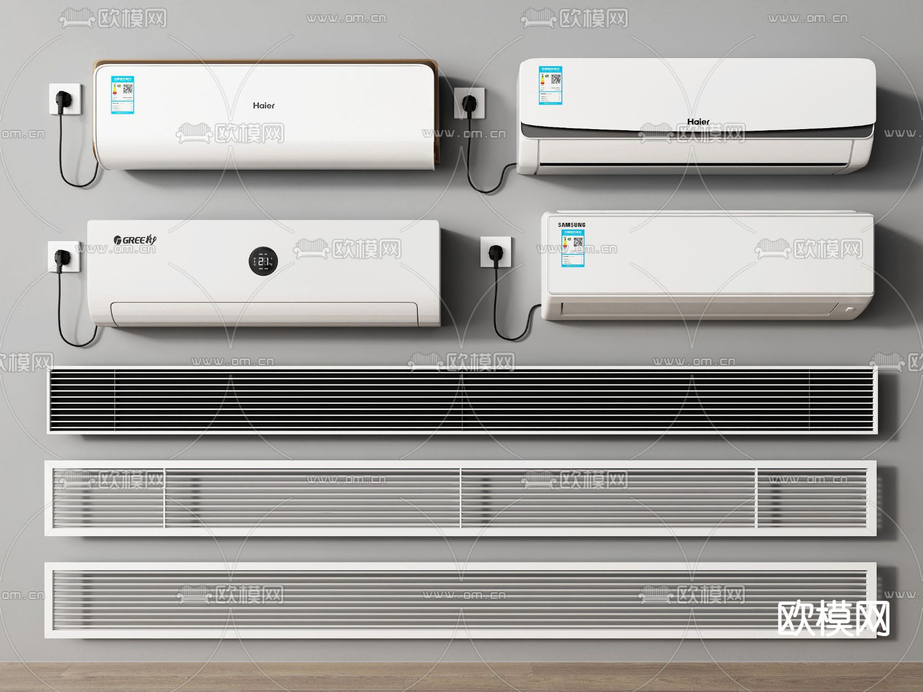 壁挂式空调 变频空调 空调出风口3d模型下载