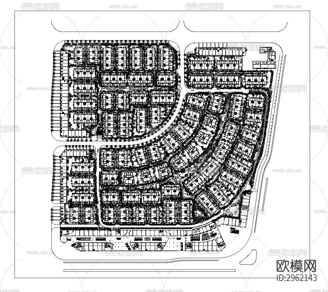 示范区植物景观CAD平面图下载（渲染图6）