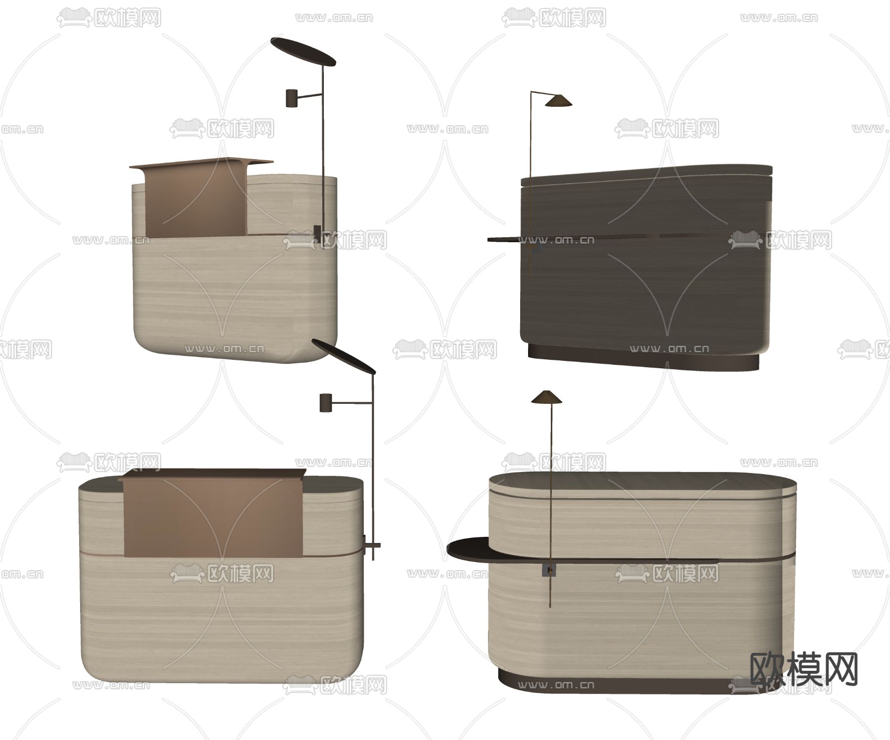 接待台 服务台 小吧台su模型下载（渲染图1）