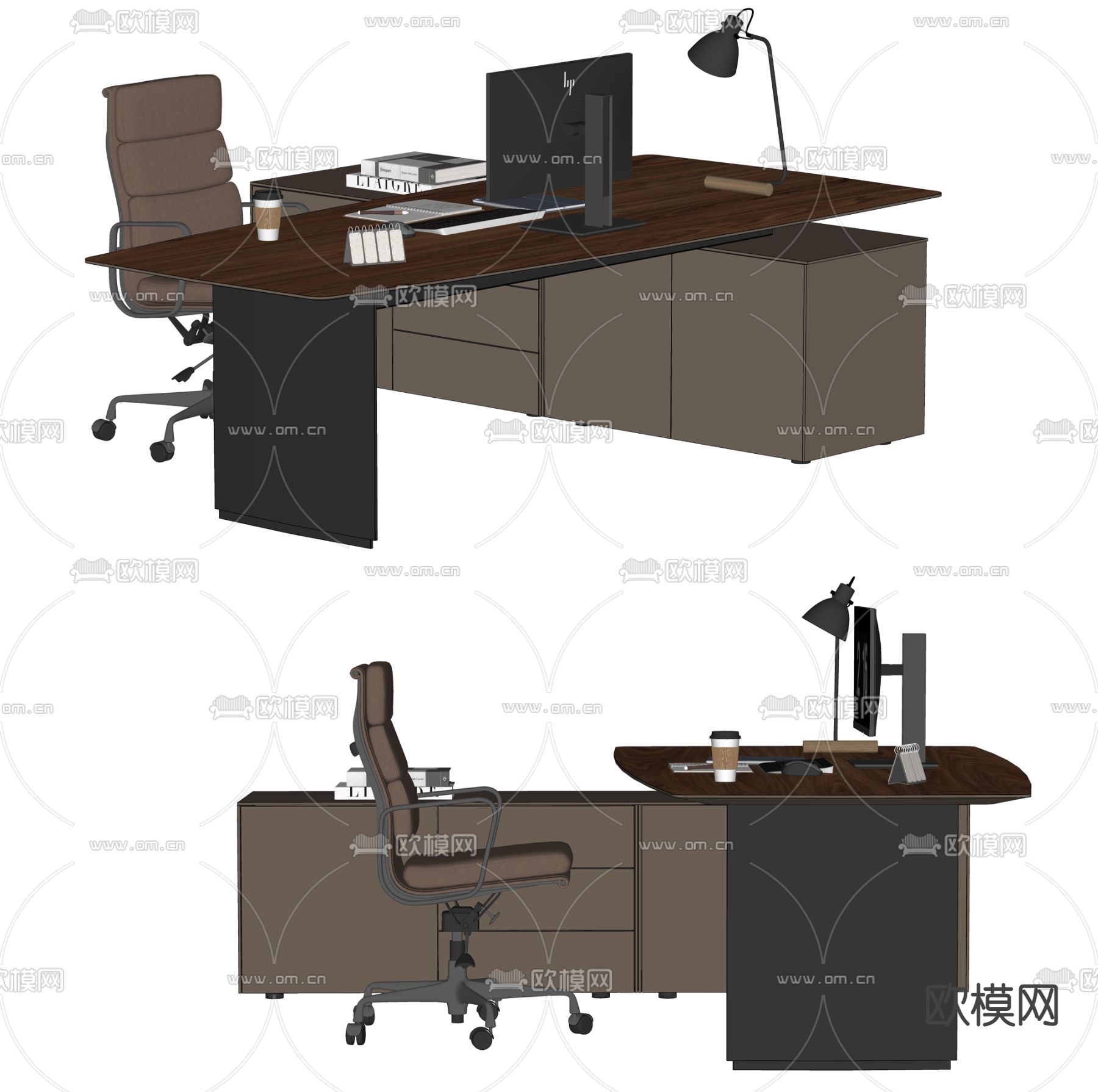 办公桌椅su模型下载（渲染图1）