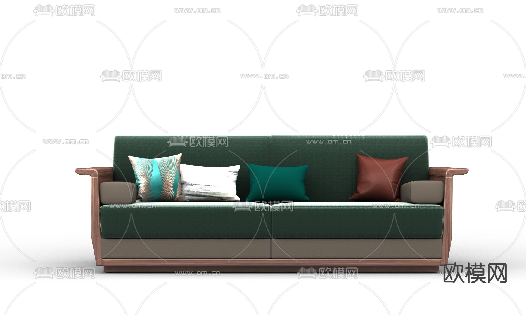 新中式沙发 双人沙发3d模型下载（渲染图1）