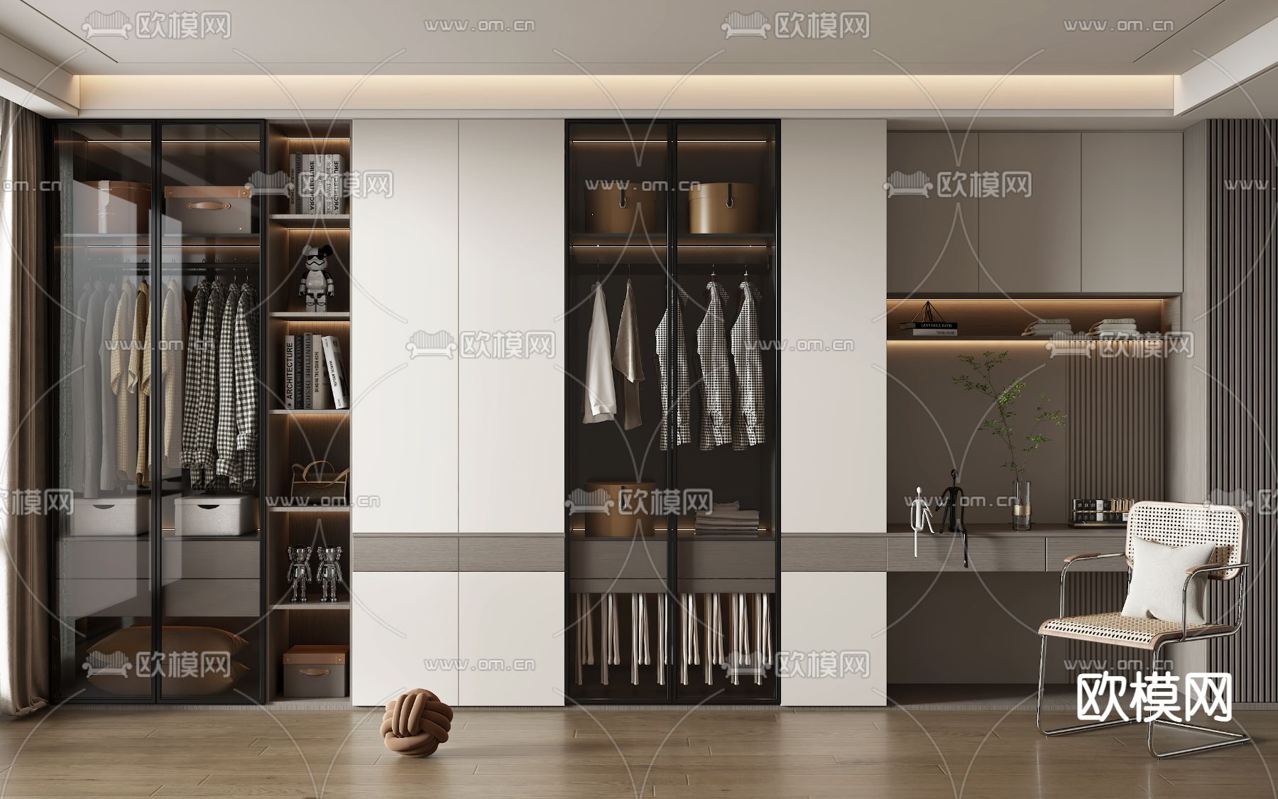 现代衣帽间3d模型下载