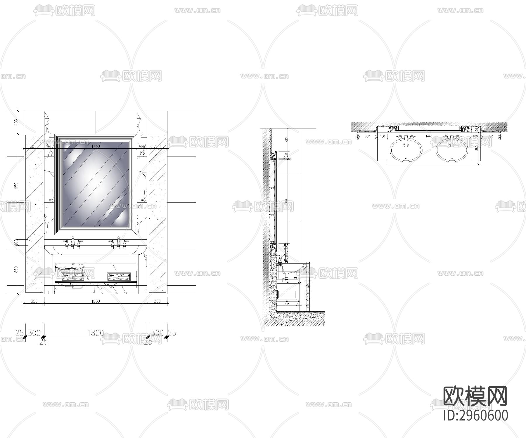 卫生间cad施工图下载（渲染图4）