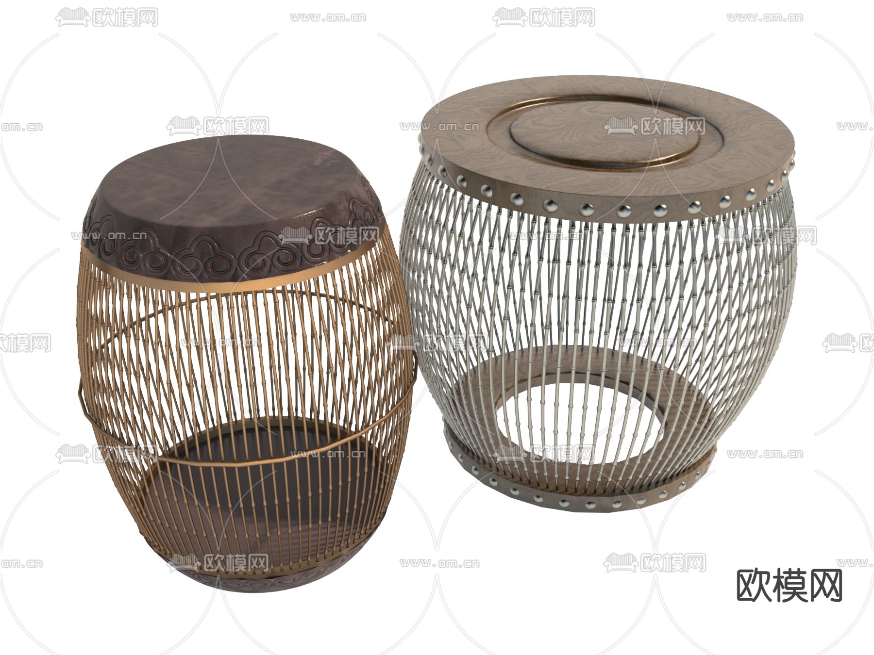 新中式凳子 鼓凳 矮凳3d模型下载