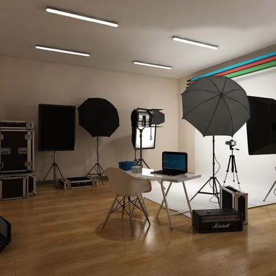  现代影楼 摄影棚su模型 