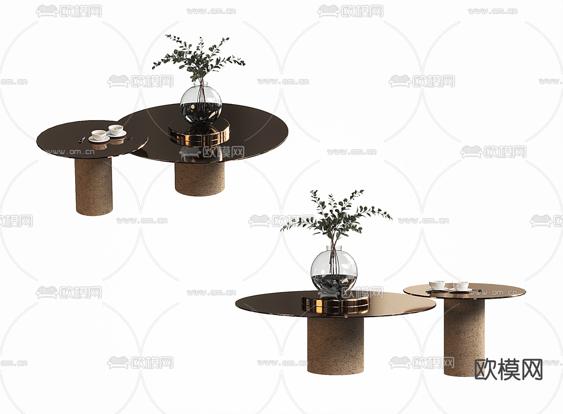 子母茶几3d模型下载