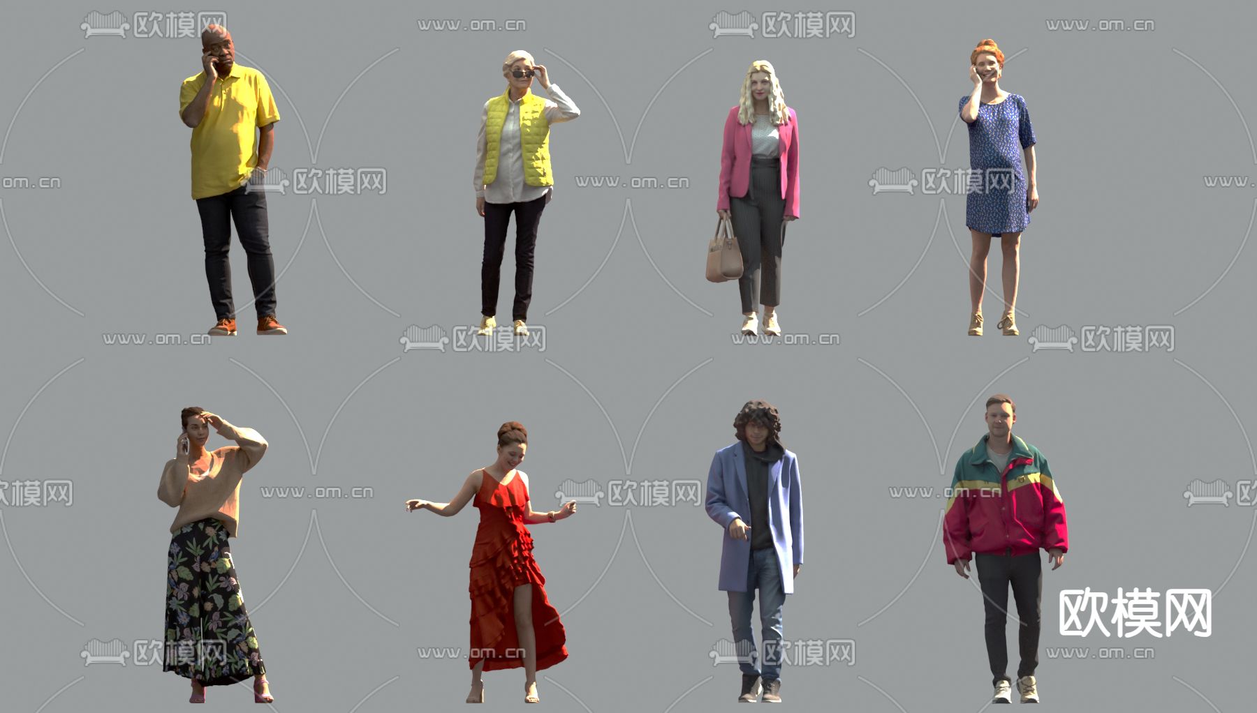 潮流人 时尚人物3d模型下载