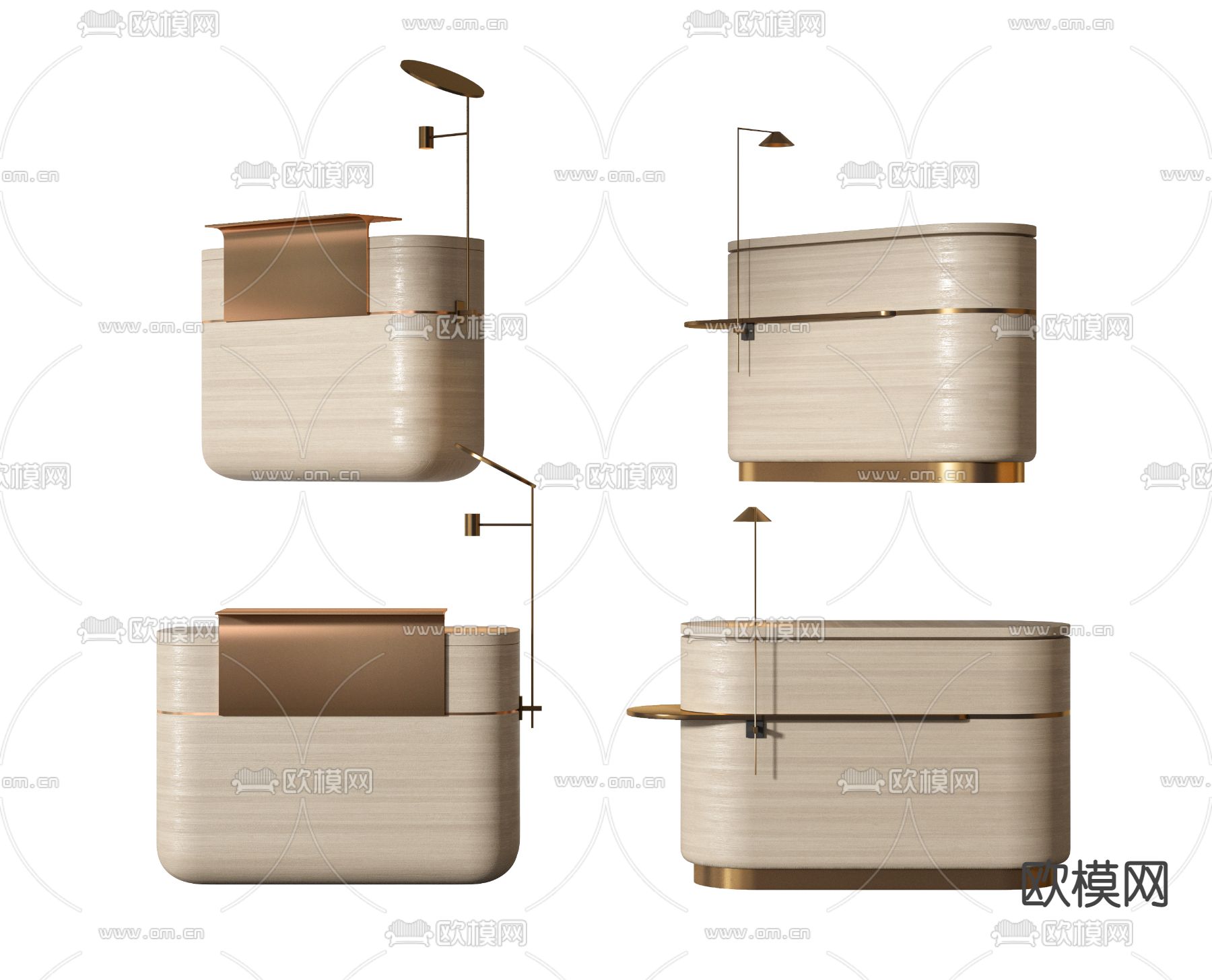 接待台 服务台 小吧台su模型下载（渲染图2）