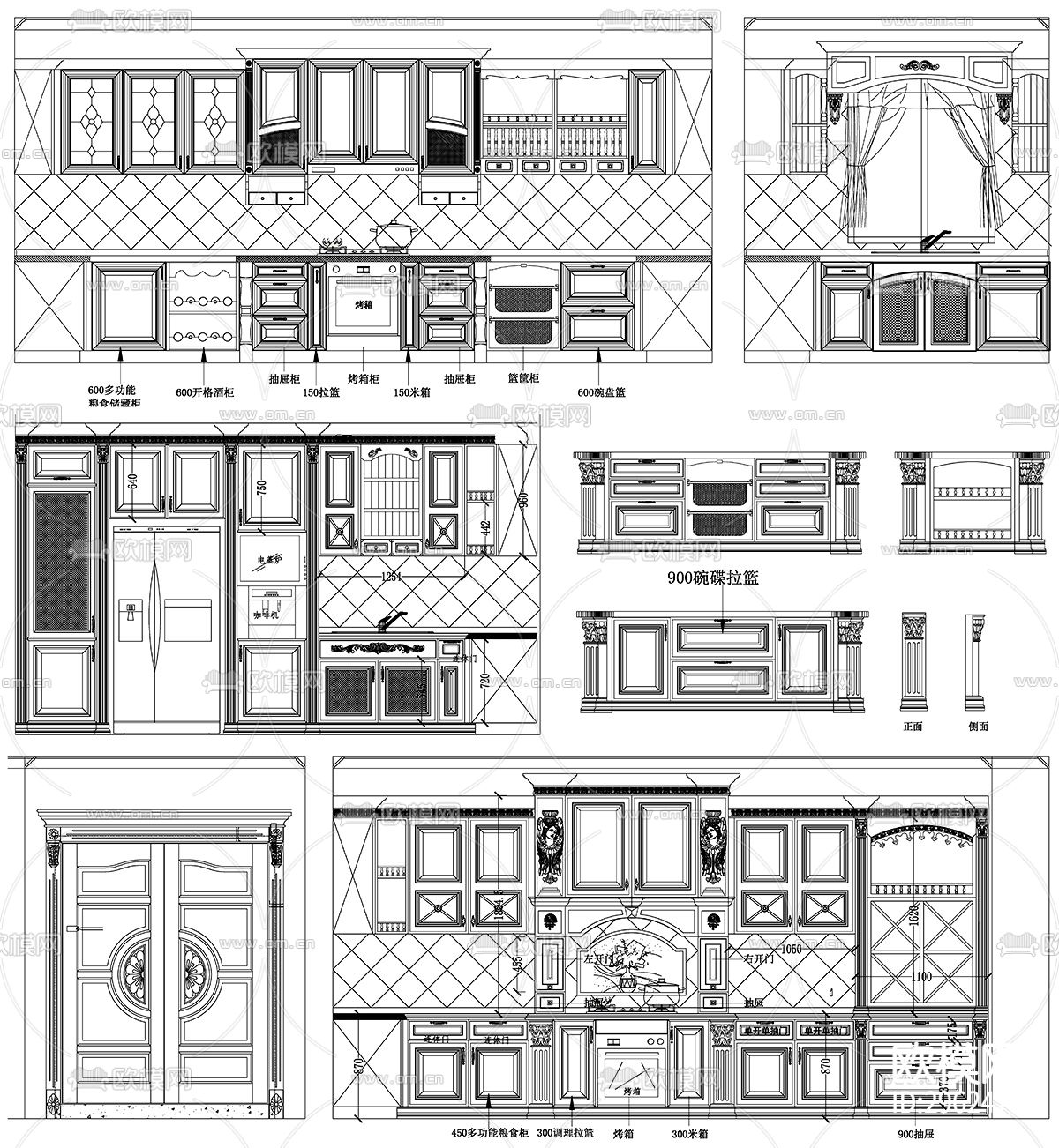 橱柜设计素材cad图库下载（渲染图6）