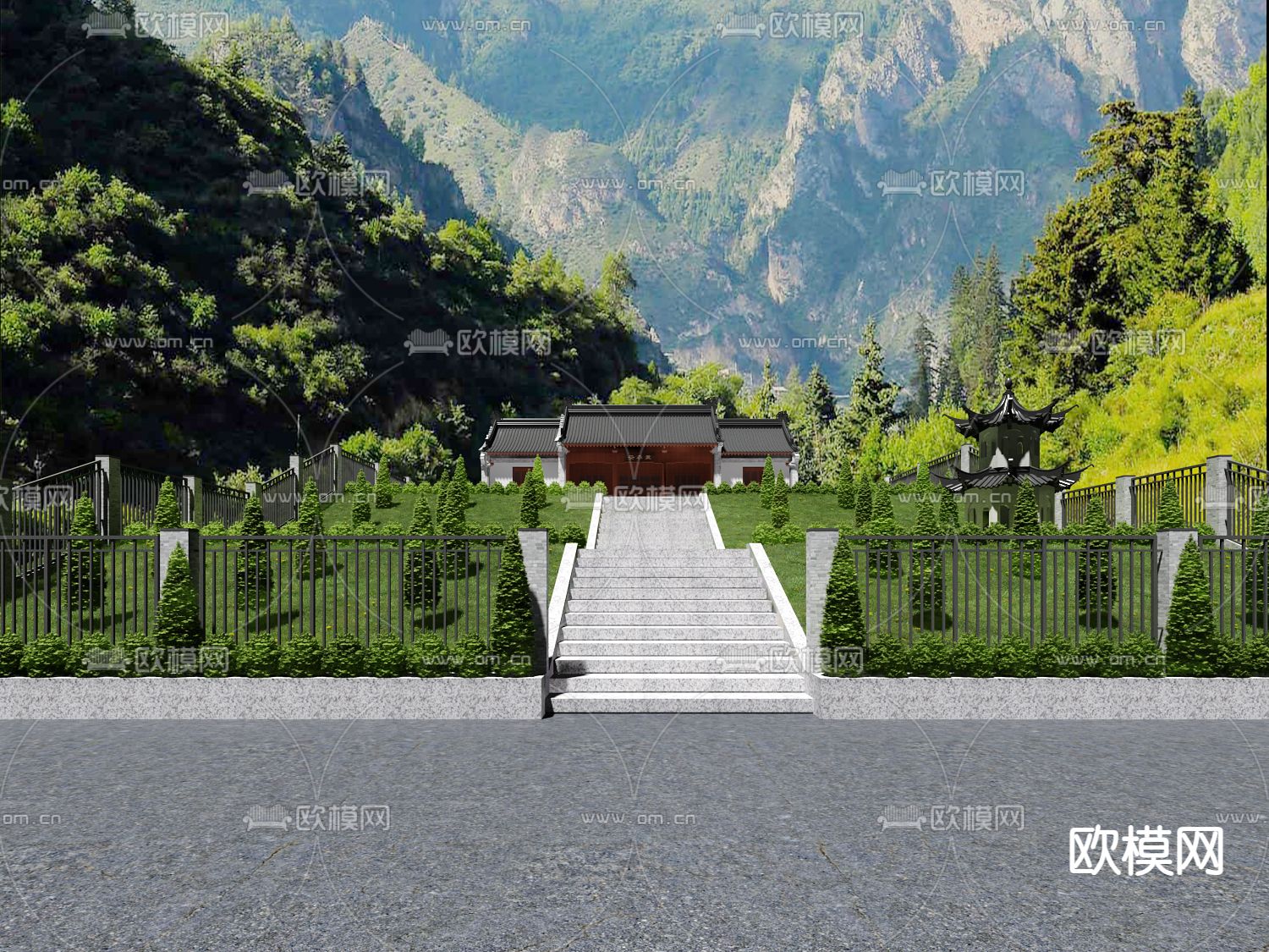 骨灰堂外观免费3d模型下载