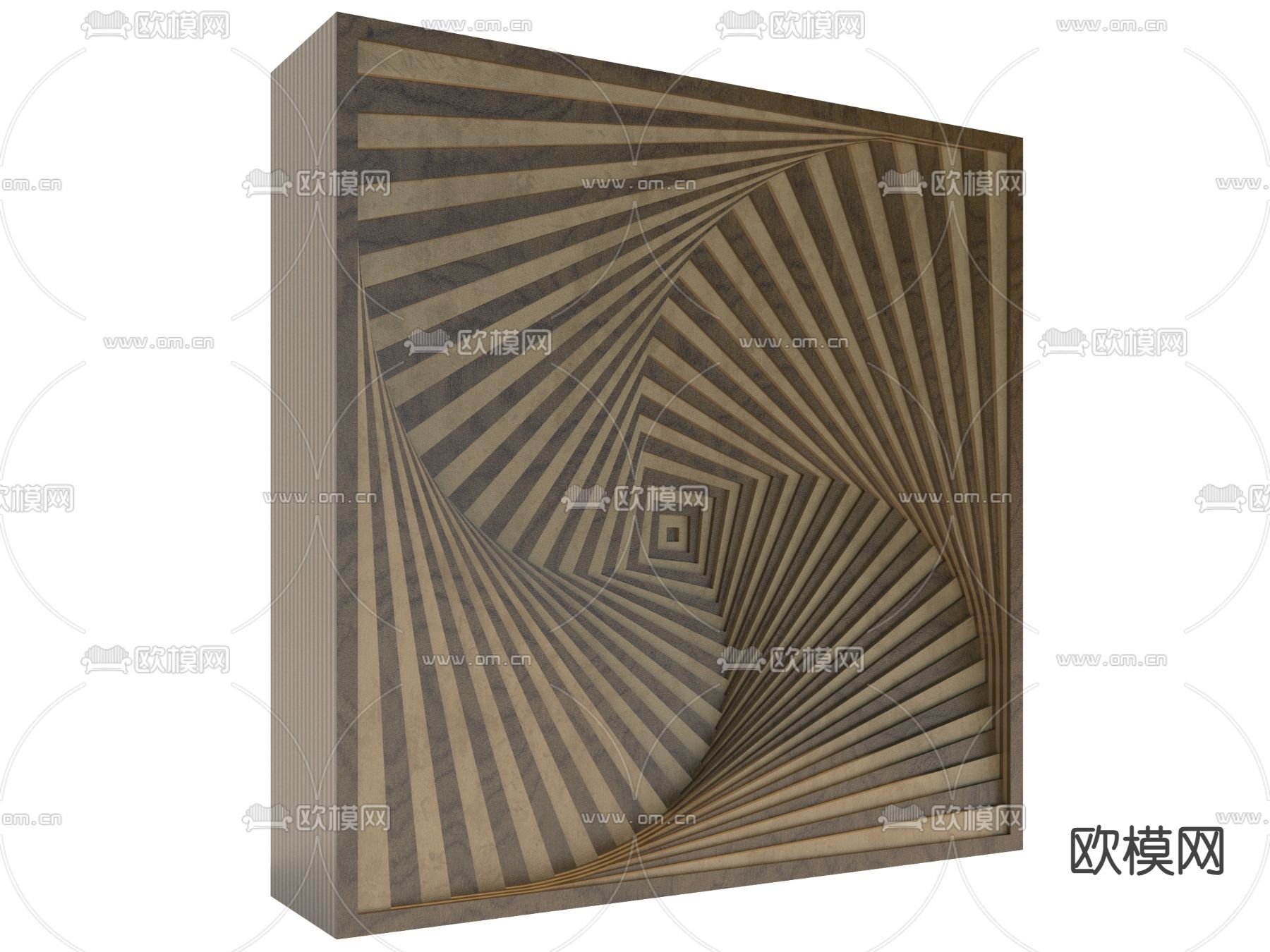 侘寂雕花构件 木雕 艺术浮雕3d模型下载
