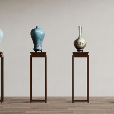  新中式陶瓷器 青花瓷su模型 