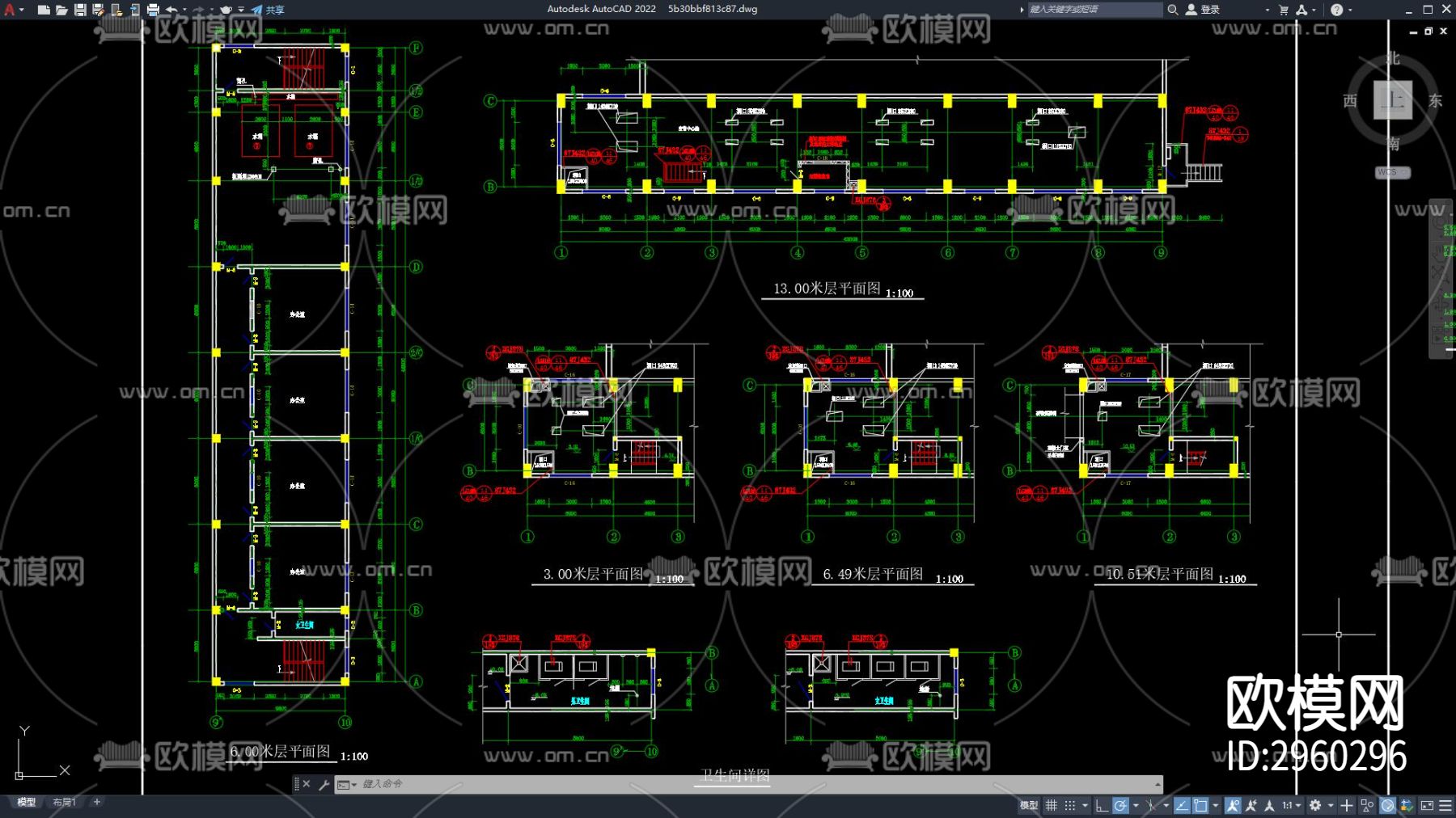 供热站建筑图纸 工厂建筑 工厂大楼cad施工图下载（渲染图7）
