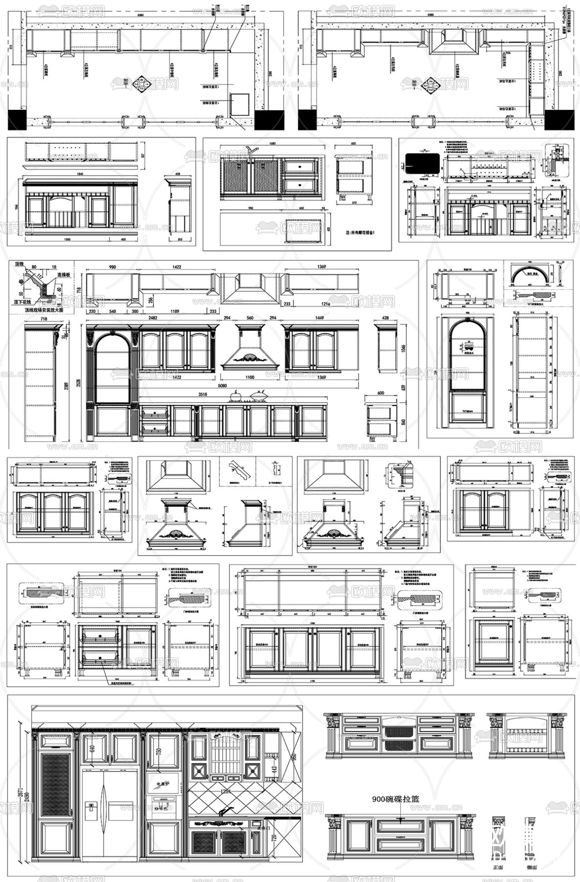 橱柜设计素材cad图库下载（渲染图8）