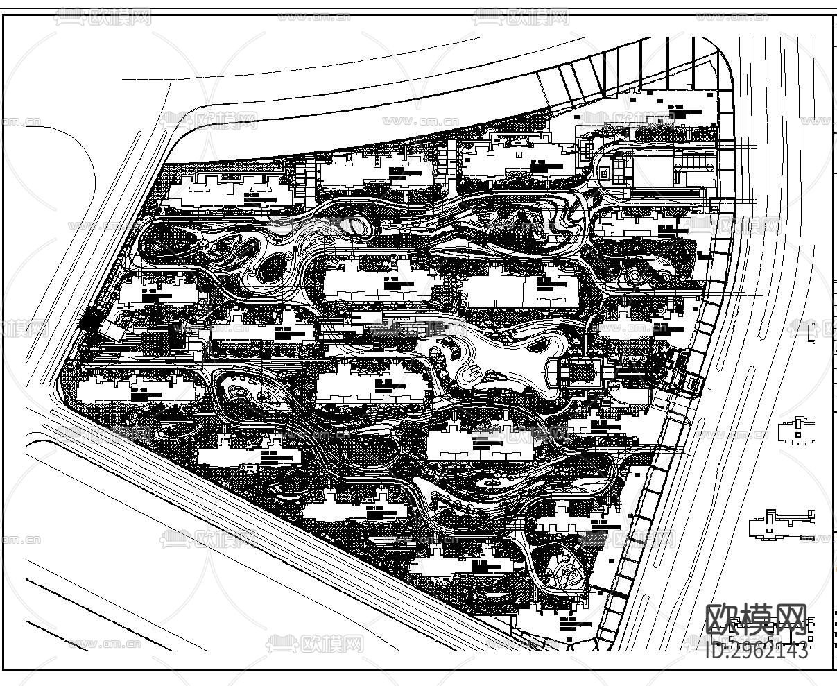 示范区植物景观CAD平面图下载（渲染图10）