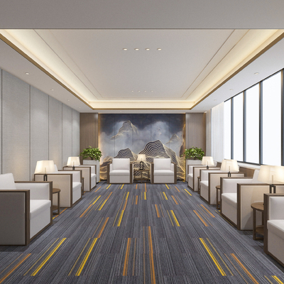  新中式会客厅 接待室su模型 