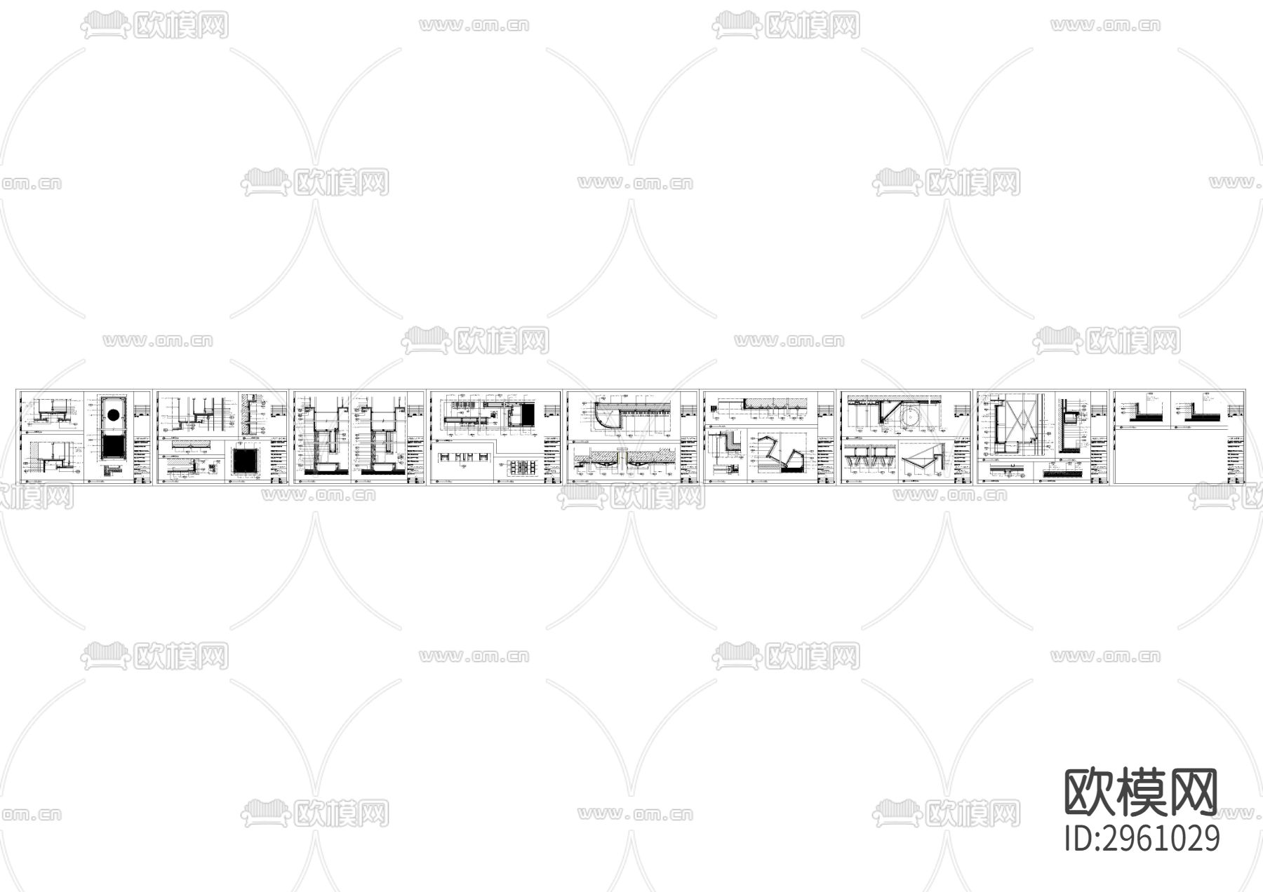 大堂吧空间墙身cad大样图下载（渲染图5）