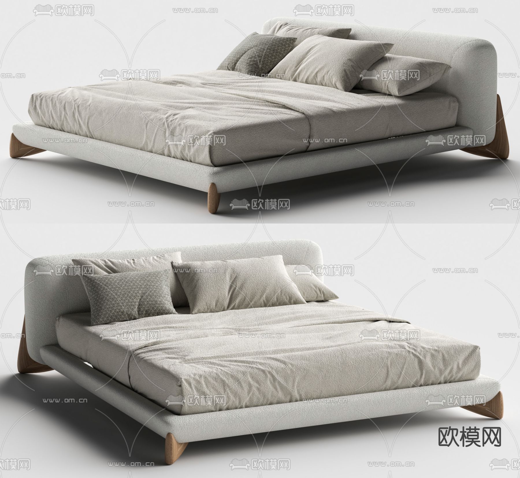 Porada Softbay 双人床su模型下载（渲染图2）