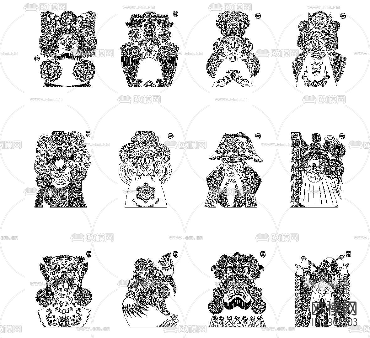 脸谱CAD图库下载（渲染图6）