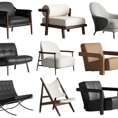 现代单人沙发su模型