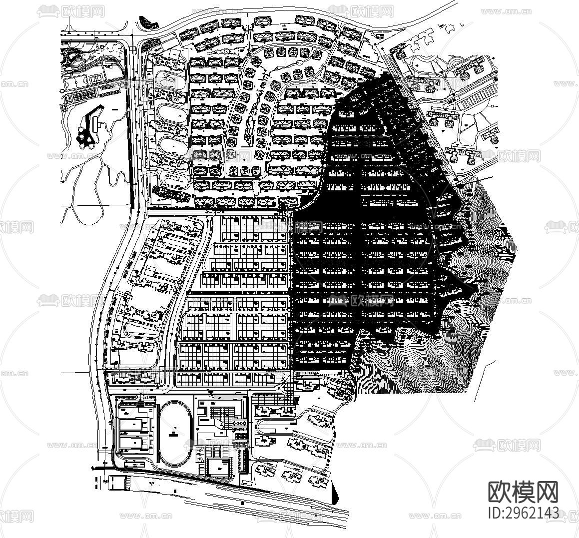 示范区植物景观CAD平面图下载（渲染图9）