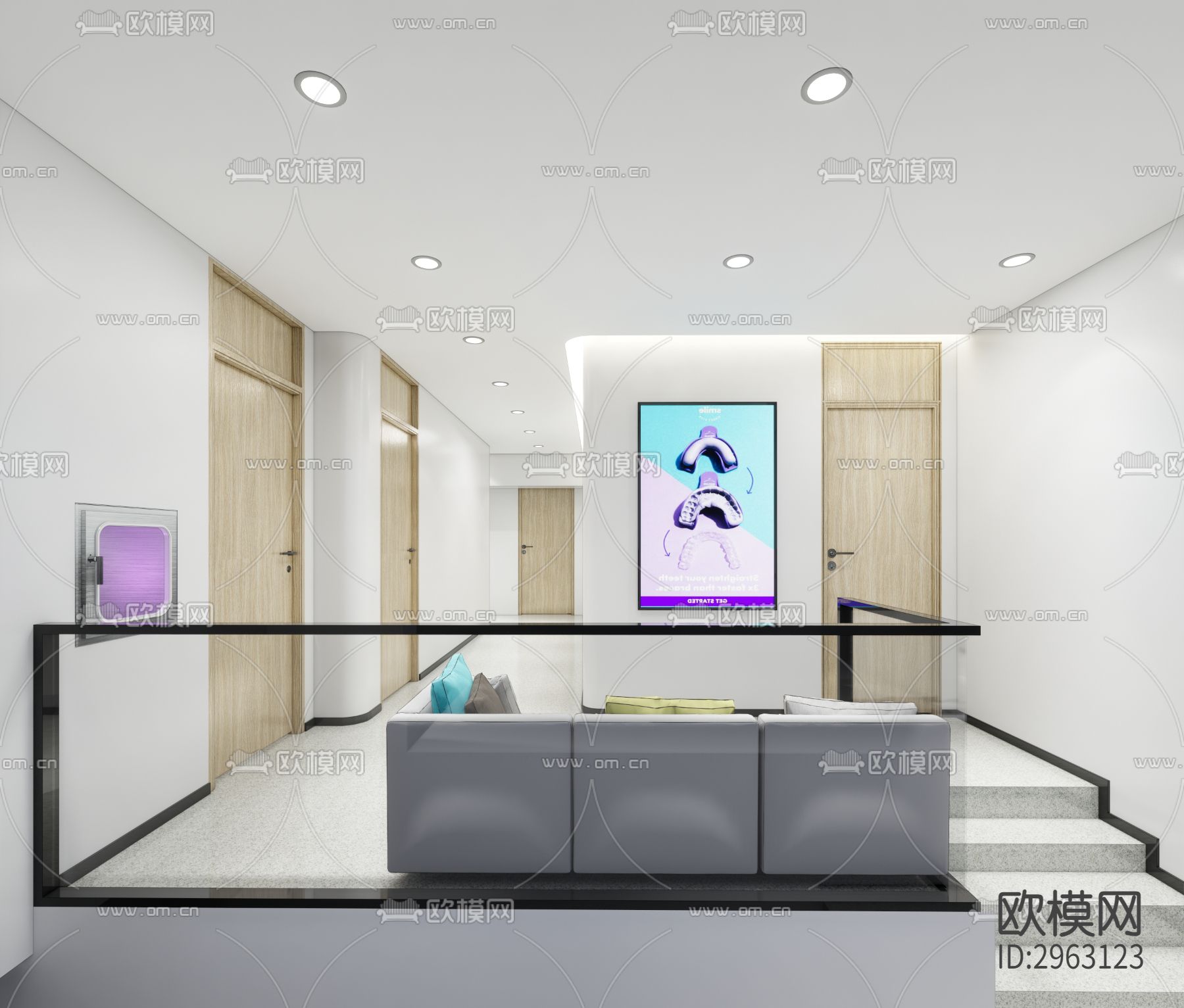 口腔门诊cad施工图下载（渲染图7）