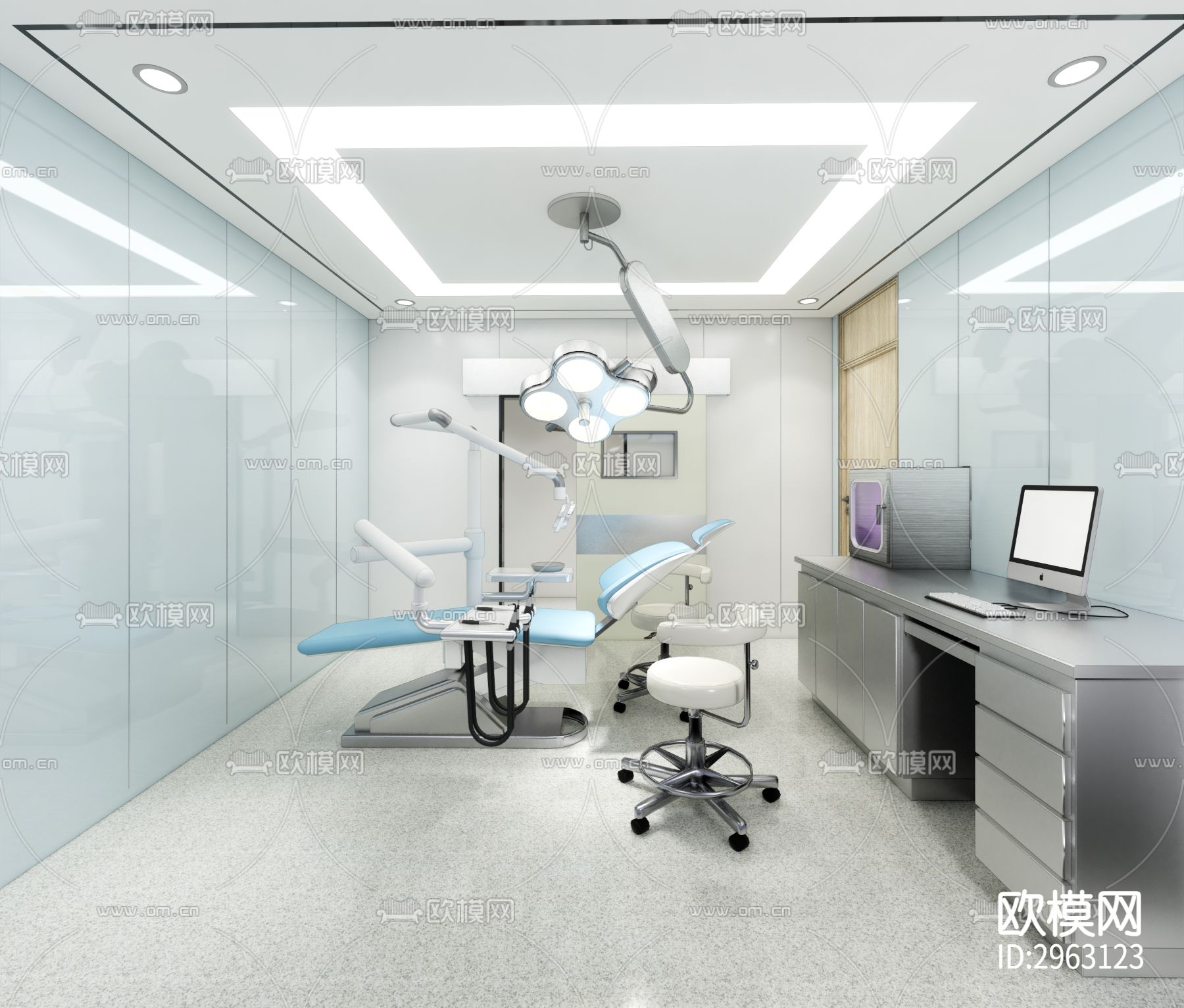 口腔门诊cad施工图下载（渲染图6）