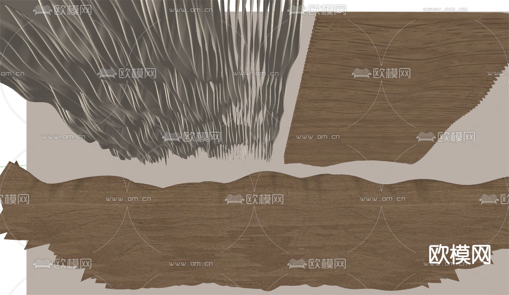异型吊顶 格栅吊顶su模型下载（渲染图1）