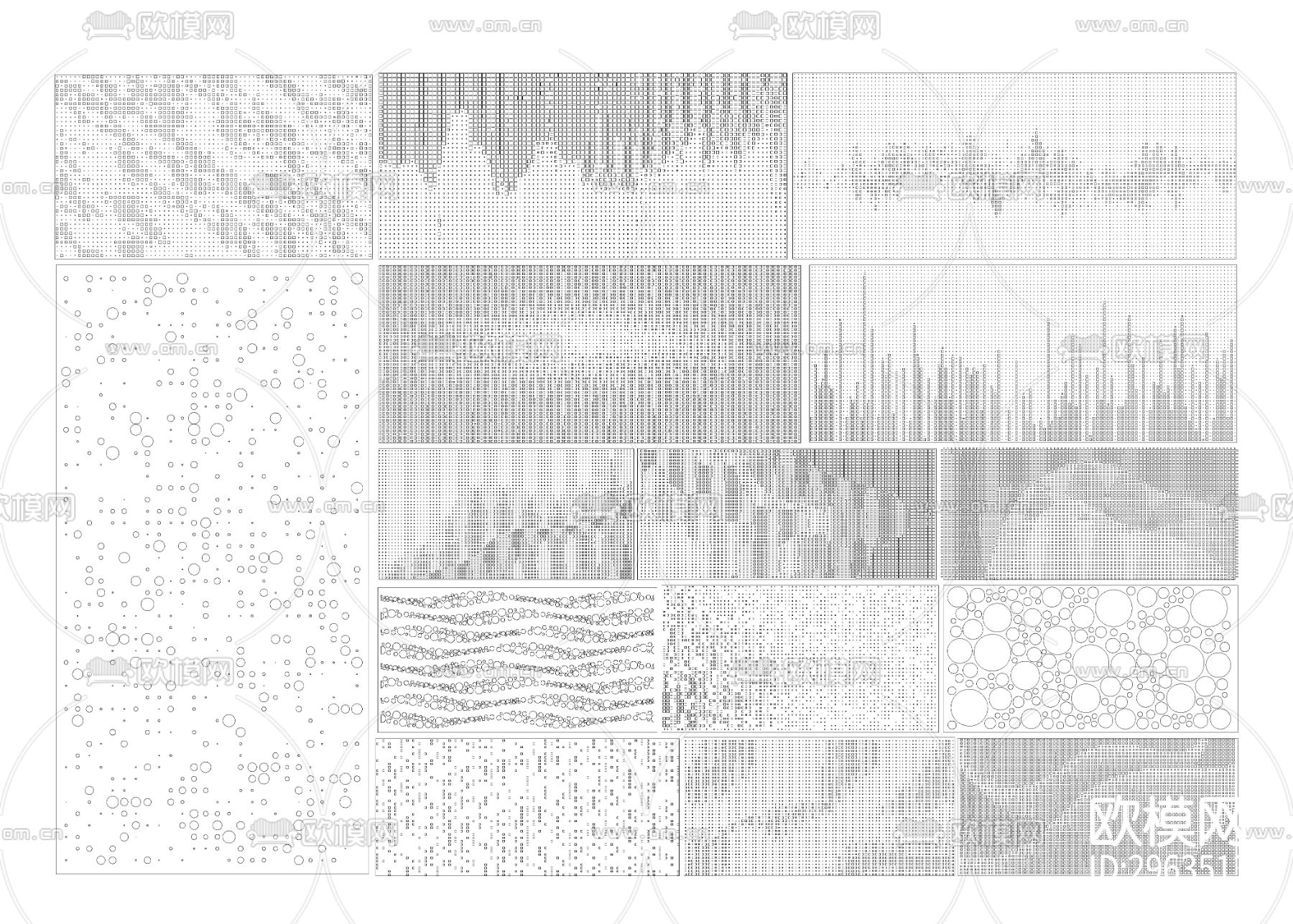 渐变冲孔板 穿孔板cad图库下载