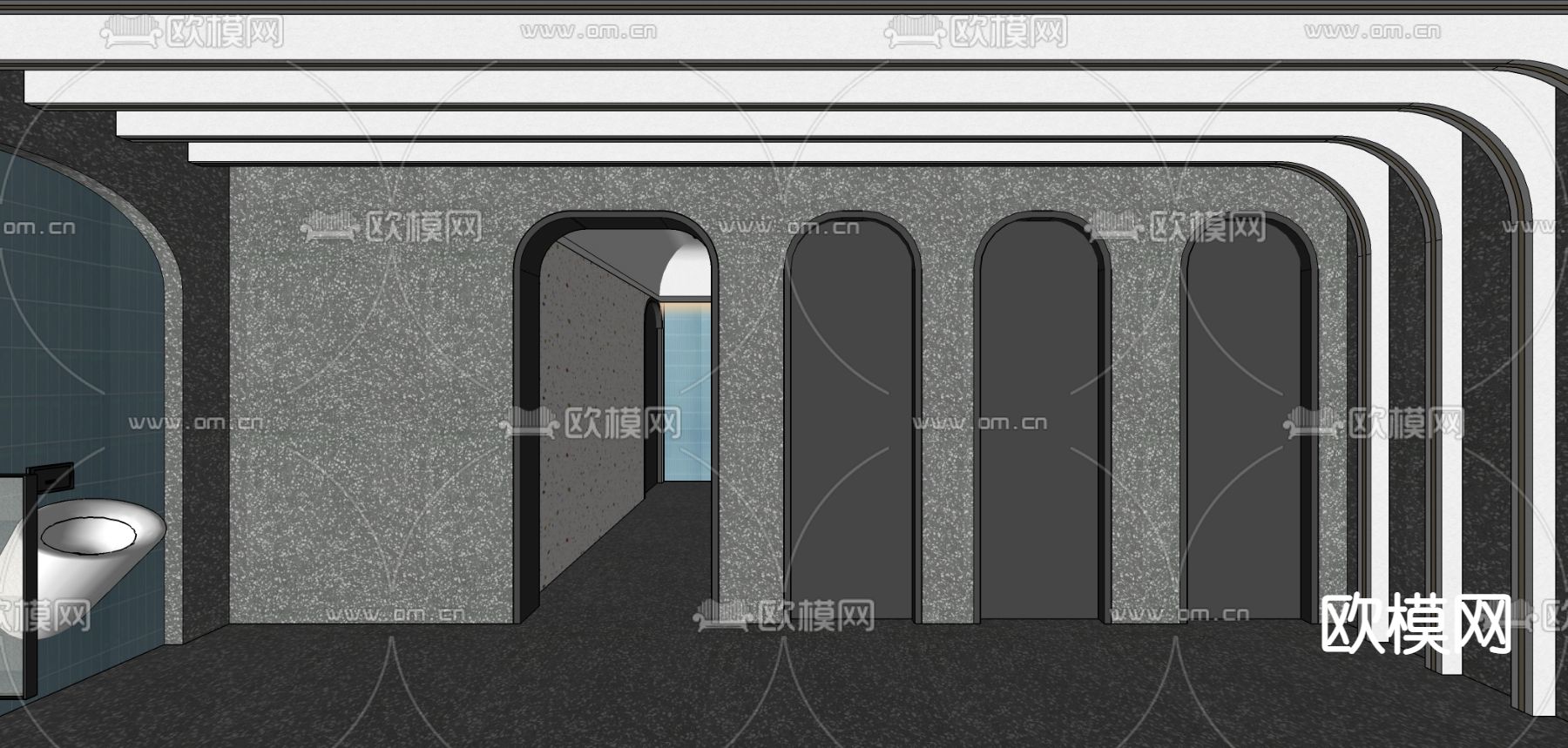 公共卫生间su模型下载（渲染图2）