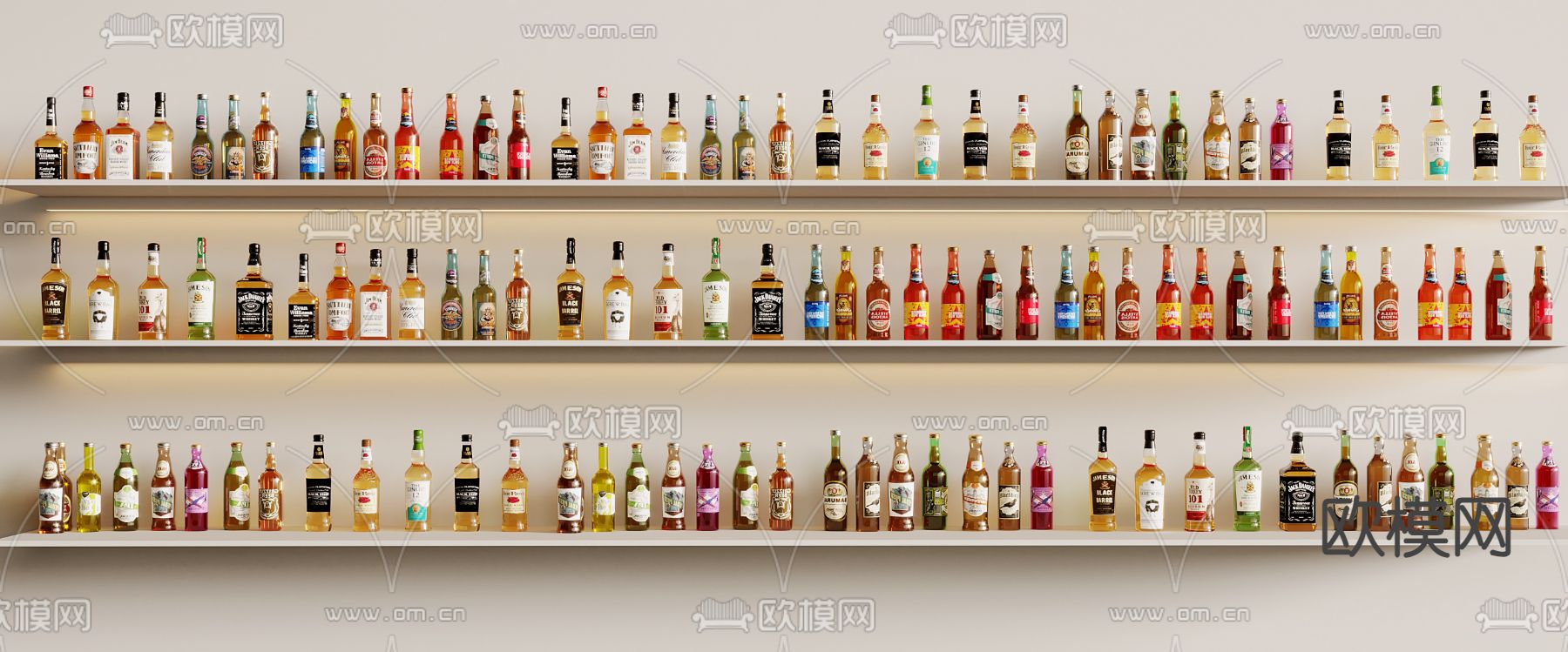 洋酒 香槟 酒水 酒瓶3d模型下载