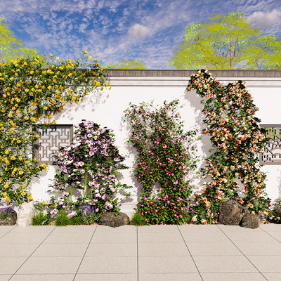  爬藤 植物景观su模型 