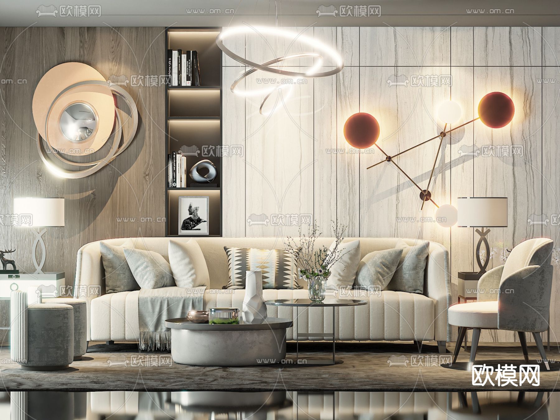 现代组合沙发3d模型下载