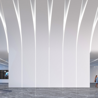  现代公司大堂大厅su模型 